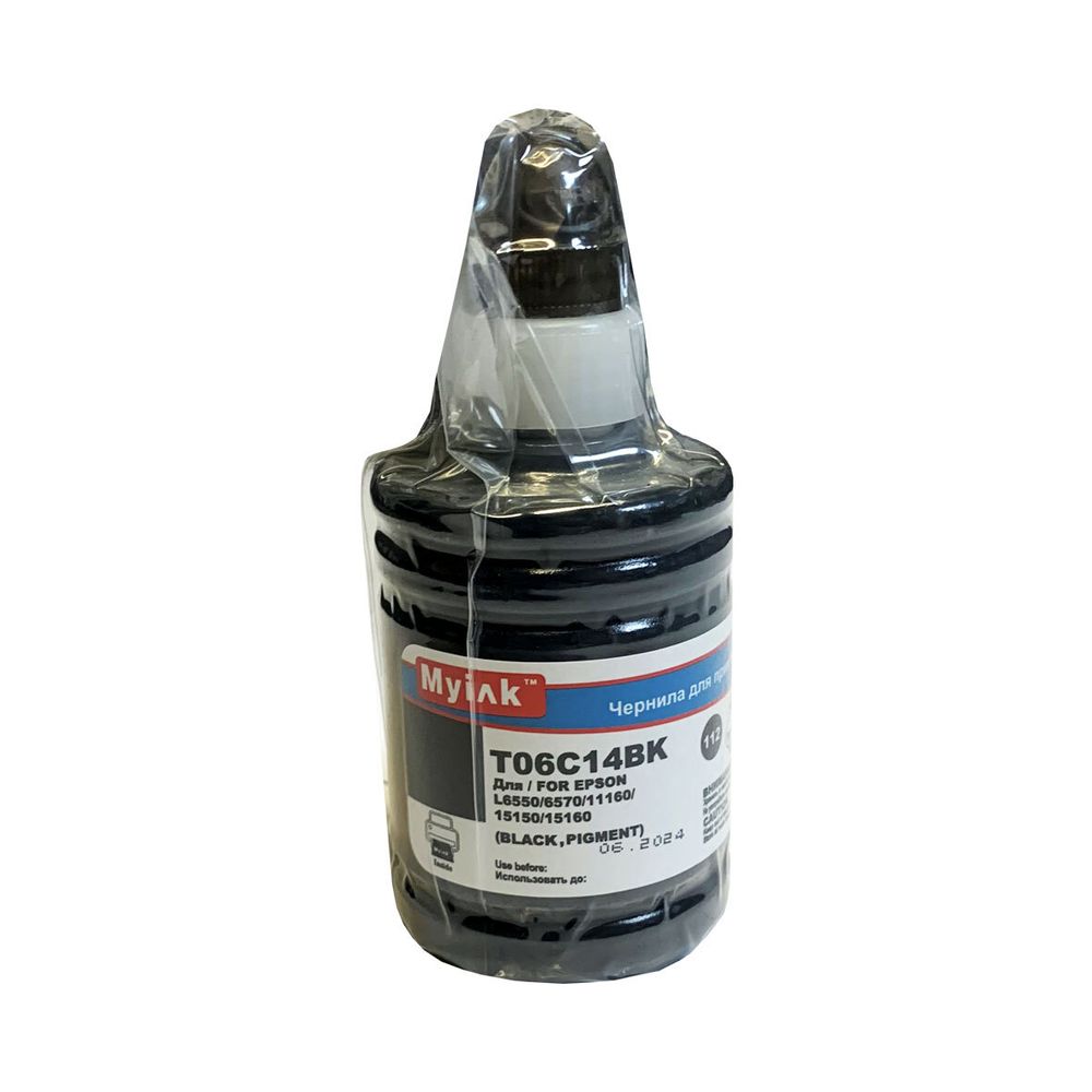 Чернила для EPSON EcoTank 112 (T06C14) L6550/6570/11160/15150/15160 (140мл, black, Pigment) MyInk