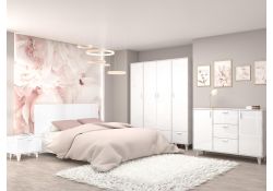 Шкаф Эго Шк-1 на ножках бетон светлый / белый глянец