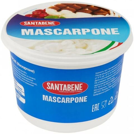 Сыр Маскарпоне Santabene 80%, 500 гр.