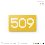 Номер на дверь 509, табличка на дверь для офиса, квартиры, кабинета, аудитории, склада, желтая 120х70 мм, Айдентика Технолоджи