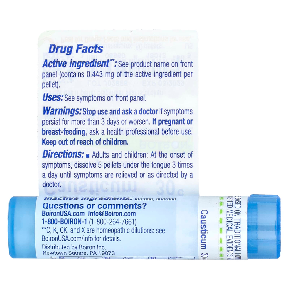 Boiron, Causticum, 30C, поддержка при недержании, прибл. 80 гранул