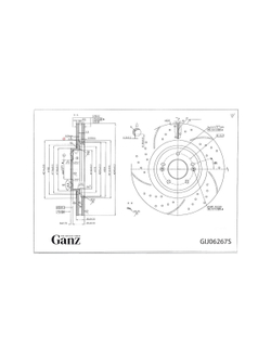 Диск тормозной передний перфорированный PRO-LINE с покрытием (комплект 2 шт) HYUNDAI SANTA FE 18-> / KIA SORENTO 17-> (R18) GANZ GIJ06267S