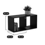 Комплект полок Эдгар 35х28х35 см деревянных / Полки напольные дизайнерские / стеллаж модульный - 2 куба из массива дуба, цвет черный дуб