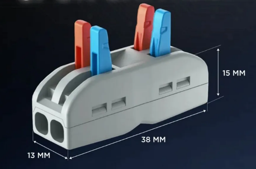 Соединительная клемма 2х-сторонняя проходная с рычагом 0.08-4мм²