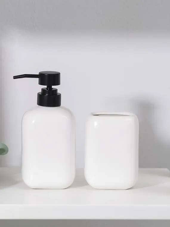 Набор аксессуаров для ванной комнаты Доляна «Лофт», 2 предмета (дозатор для мыла, стакан)