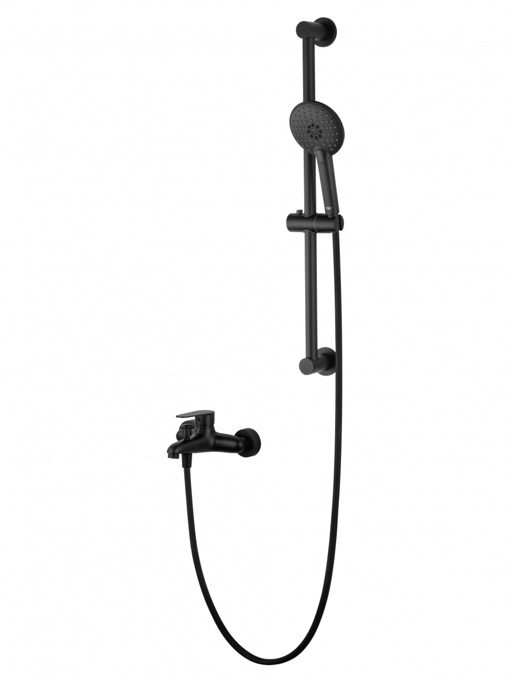 Смеситель для ванны с душевым гарнитуром WONZON & WOGHAND ALFA, Черный матовый (WW-AE3205-MB)