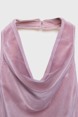 ZARA БАРХАТНЫЙ ТОП, РОЗОВЫЙ