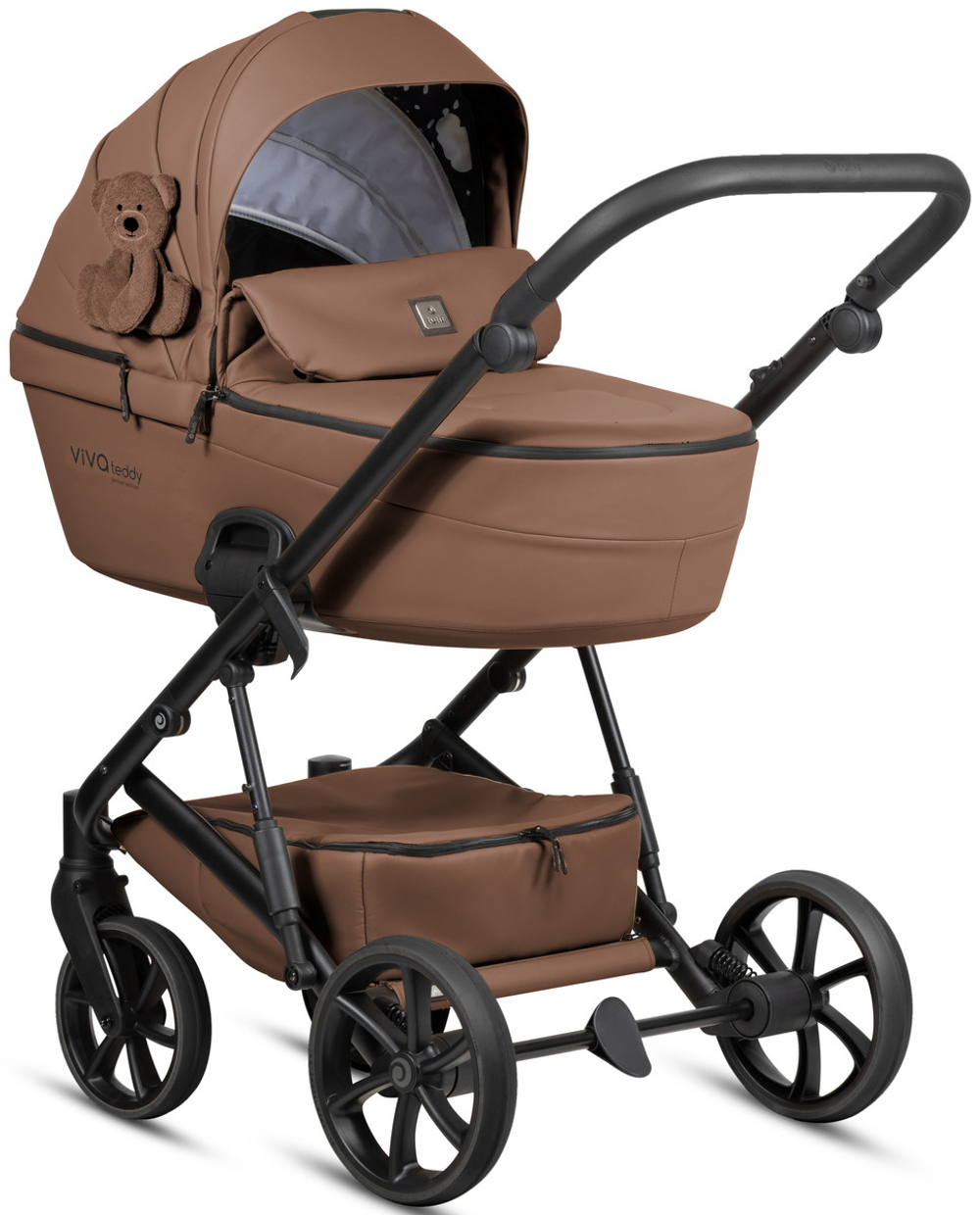 Детская коляска Tutis Viva 6 Plus Teddy 4 в 1 с автокреслом Beno Beige и базой 1612110 Biscuit