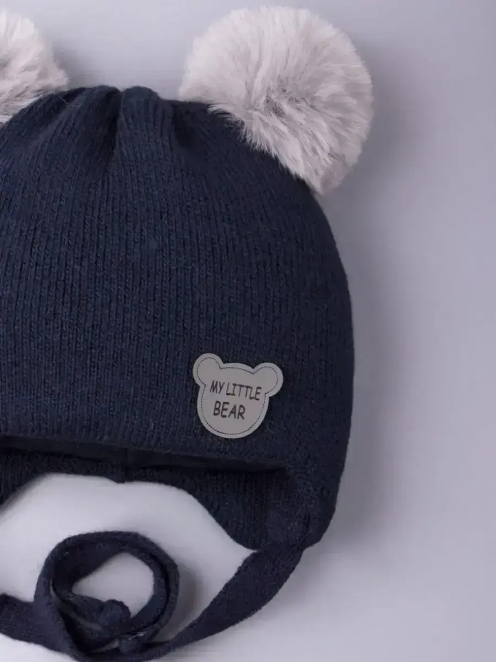 Шапка детская зимняя вязаная с ушками