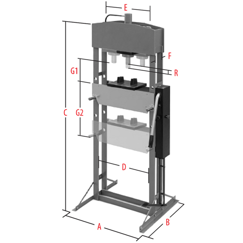Пресс гидравлический 10т настольный с ручным приводом GTE
