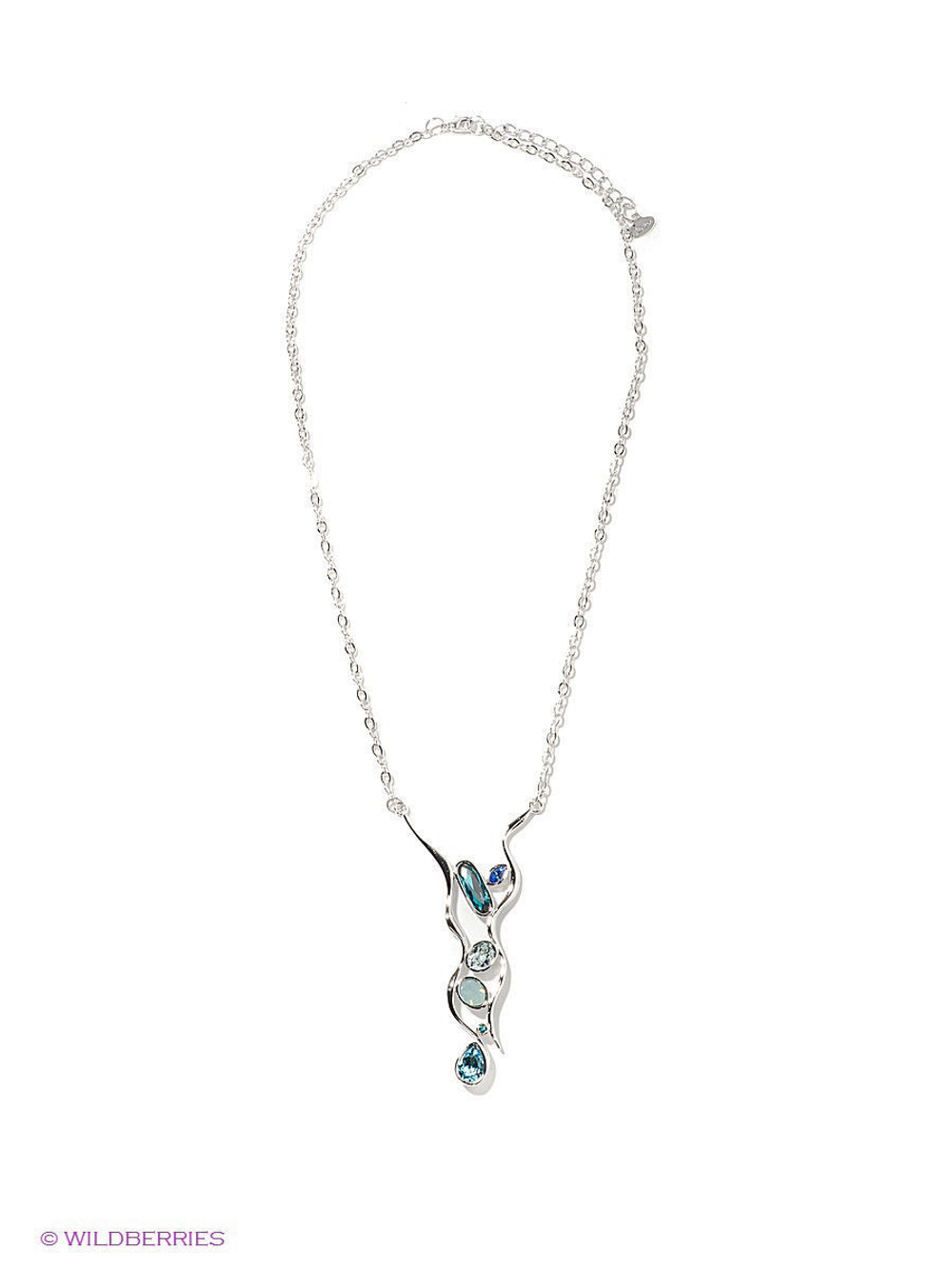 "Араго" колье в родиевом покрытии из коллекции "Морской коктейль" от Jenavi с замком карабин