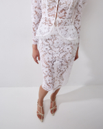 Юбка миди из кружева Софи Аллет белый