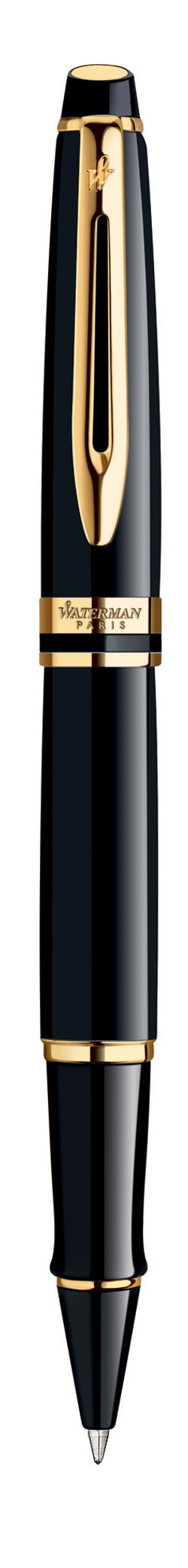 Ручка-роллер Waterman Expert 3, цвет: Black Laque GT, стержень: Fblk