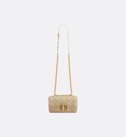 Сумка Dior Caro, модель маленького формата бежевый