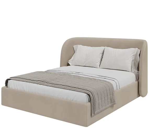 Кровать с подъемным механизмом Classic 160 см (бежевый, велюр)