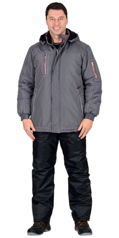 Куртка "АЛЕКС" : зимняя, мужская, цв. т-серый (ЧЗ) тк. Таслан