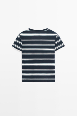 Massimo Dutti Двойная футболка в полоску с короткими рукавами, синий