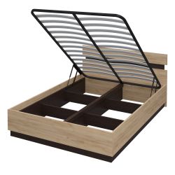 Кровать ЛОФТ 1.6 (дуб крафт золотой /венге) Милана