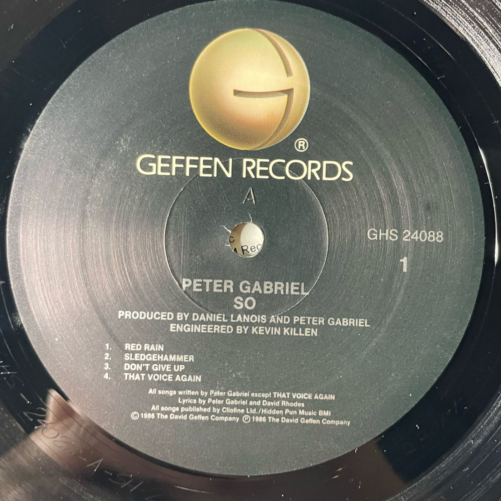 Винтажная виниловая пластинка LP Peter Gabriel So (USA 1986)