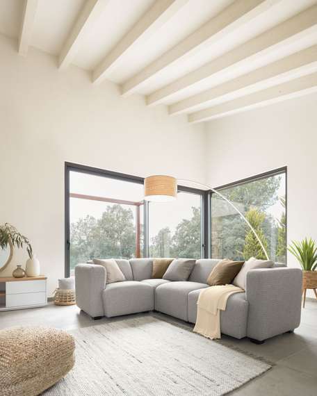 Тумба под ТВ Abilen шпон дуба и белый лак 150 x 44 cm