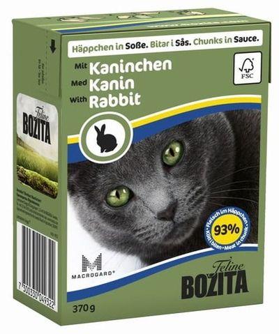 Bozita 370г. мясные кусочки в соусе с кроликом (Tetra Pak)