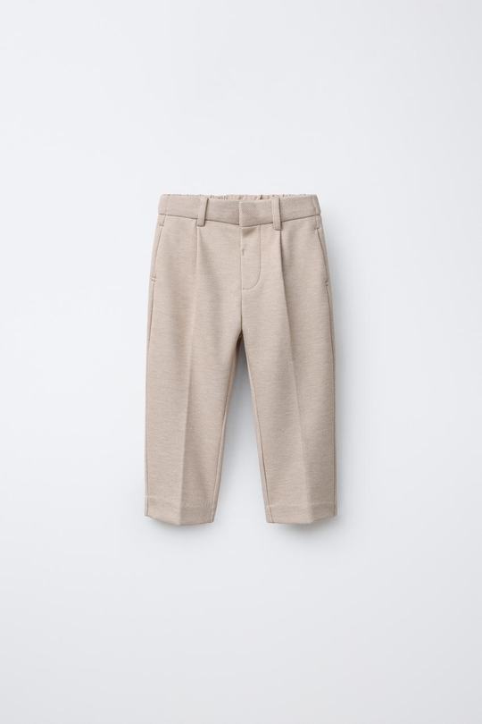 ZARA КОСТЮМНЫЕ БРЮКИ COMFORT, СВЕТЛО-БЕЖЕВЫЙ
