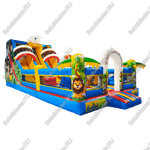 Коммерческий надувной батут "Слоник со скалодромом" 12*5*5,5 м СЛОН 3D