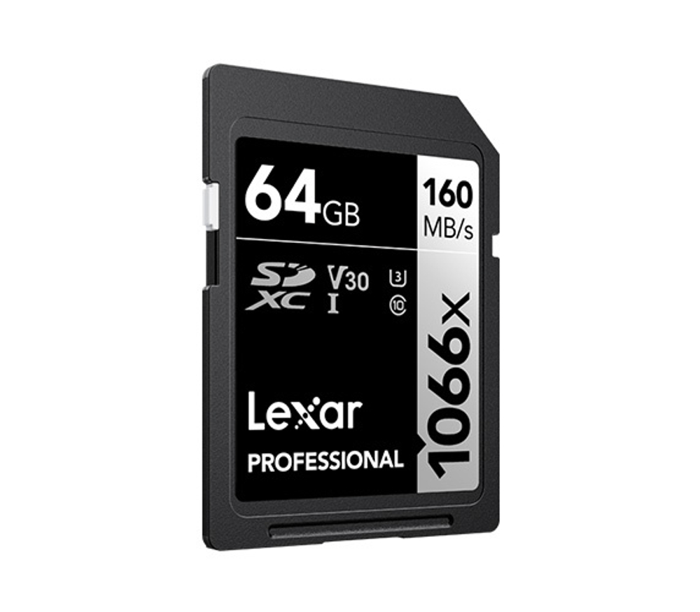 Карта памяти Lexar Professional 1066x Silver SDXC 64GB UHS-I U3 V30, R/W 160/70 МБ/с
