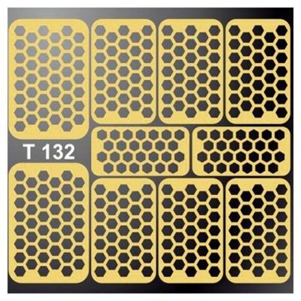 IRISK Трафарет для дизайна ногтей №132, серебро