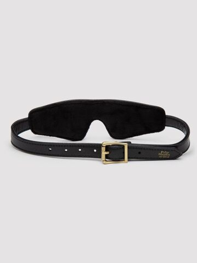 Черная плотная маска на глаза Bound to You Faux Leather Blindfold (Цвет: черный)