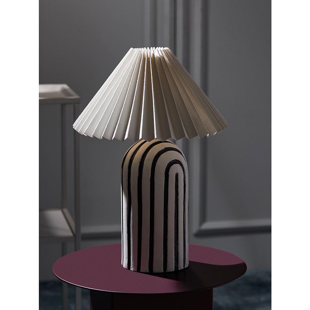 Светильник настольный stripel, D30х44 см, черный/белый