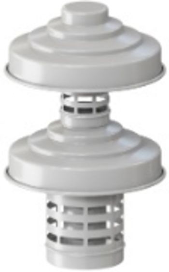 ROMMER RCA-6010-000334 Оголовок с ветрозащитой D 60/100 БЕЛЫЙ (Алюминий)