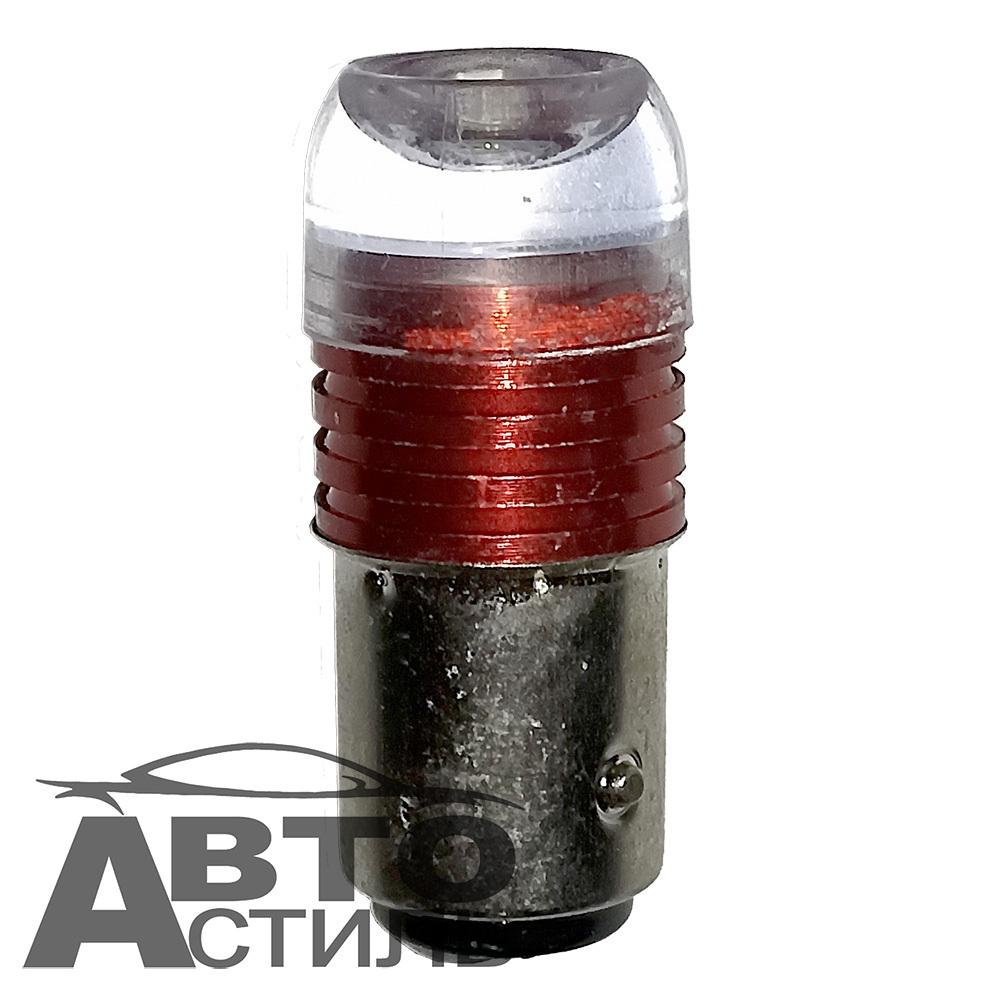 Светодиод 12-24V T25\5   3SMD 1157 Red FLASH (Стробоскоп)9-30v2х-конт КРАСНЫЙ прозрач с красным обод