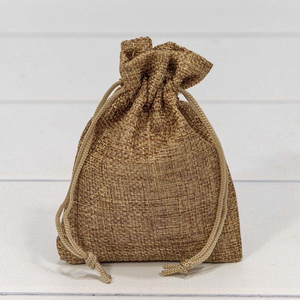 Мешочек 9х12см Лен искусственный (Коричневый)
