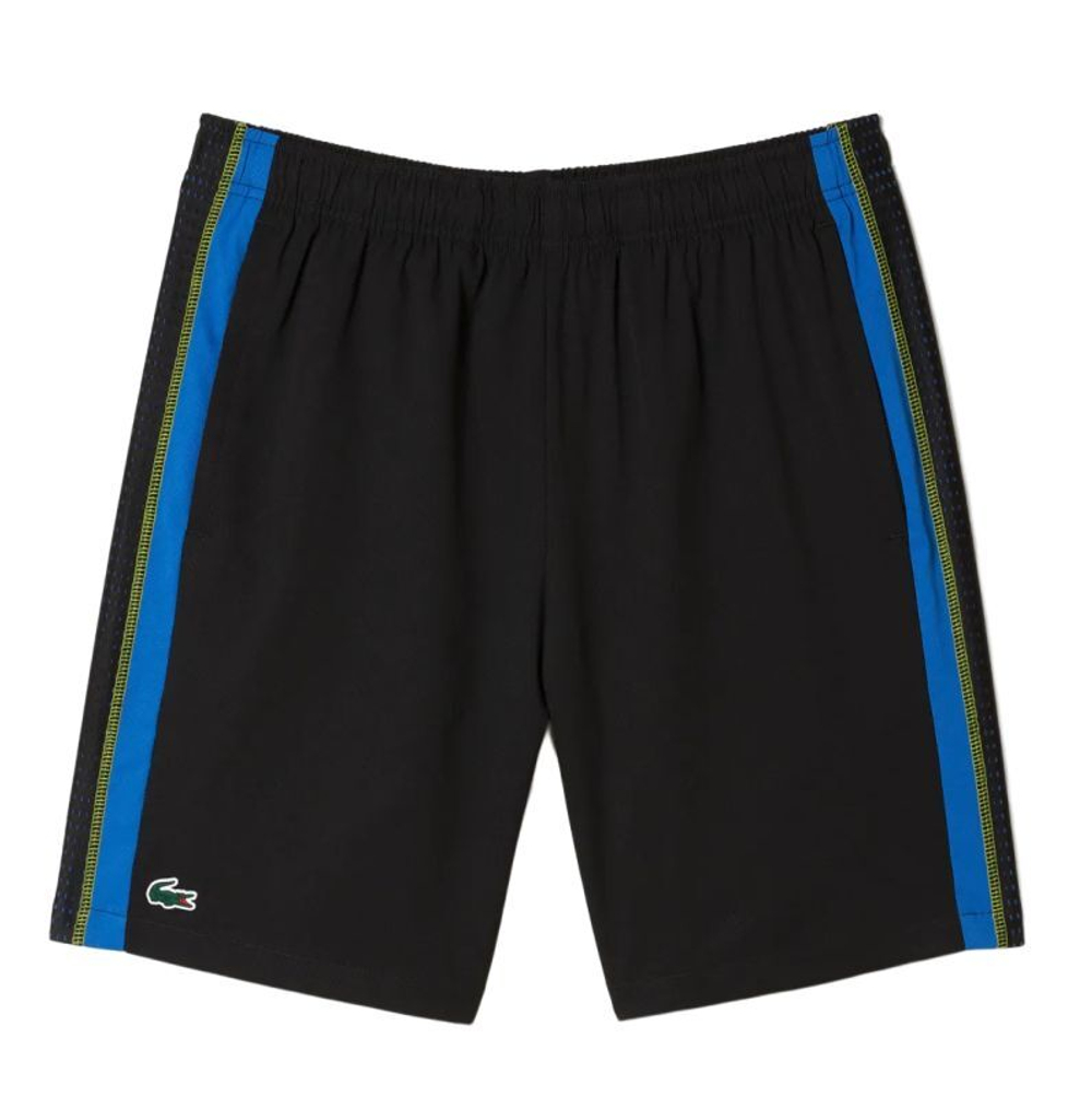 Мужские теннисные шорты Lacoste Recycled Polyester Tennis Shorts - black/blue/yellow