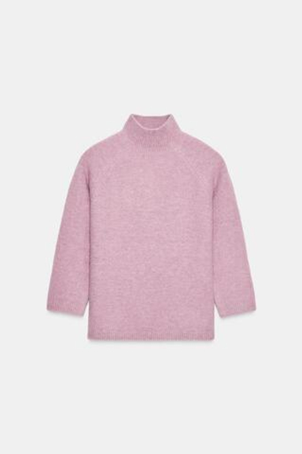 ZARA ДЖЕМПЕР ИЗ МЯГКОГО ТРИКОТАЖА С РУКАВАМИ ТРИ ЧЕТВЕРТИ, СИРЕНЕВЫЙ