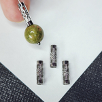 Бусина сталь, трубочка легкая ажурная, р-р 12×4мм, штучно