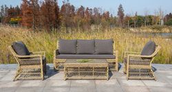 "Гранд Латте" кресло из искусственного ротанга, цвет соломенный