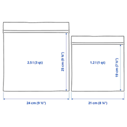 IKEA ISTAD  (ИКЕА ИСТАД)  -  Пакет Ziplock, красный/розовый дизайн, 2,5/1,2 л