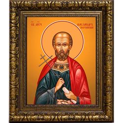 Александр Пергийский (Памфилийский), земледелец мученик. Икона на холсте.