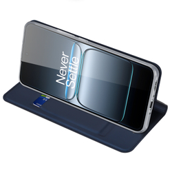 Чехол книжка из PU кожи синего цвета от Dux Ducis для OnePlus Nord 5 и Ace 5 Ultra, серия Skin Pro Series