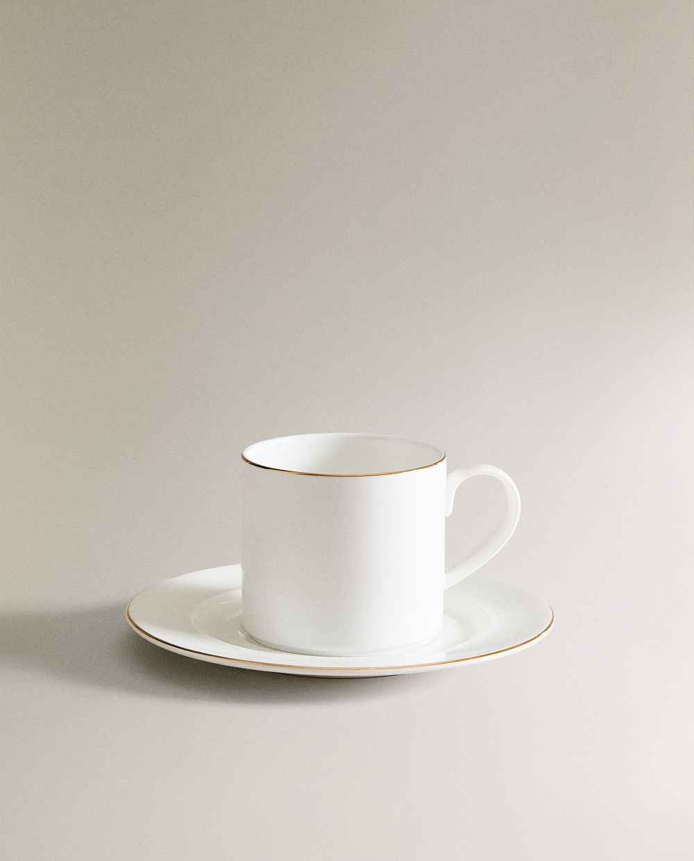 Zara Home чайная пара из костяного фарфора, цвет золотой, 16 см