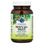 Natural Factors, Whole Earth & Sea®, мультивитамины для мужчин старше 50 лет, 60 вегетарианских капсул