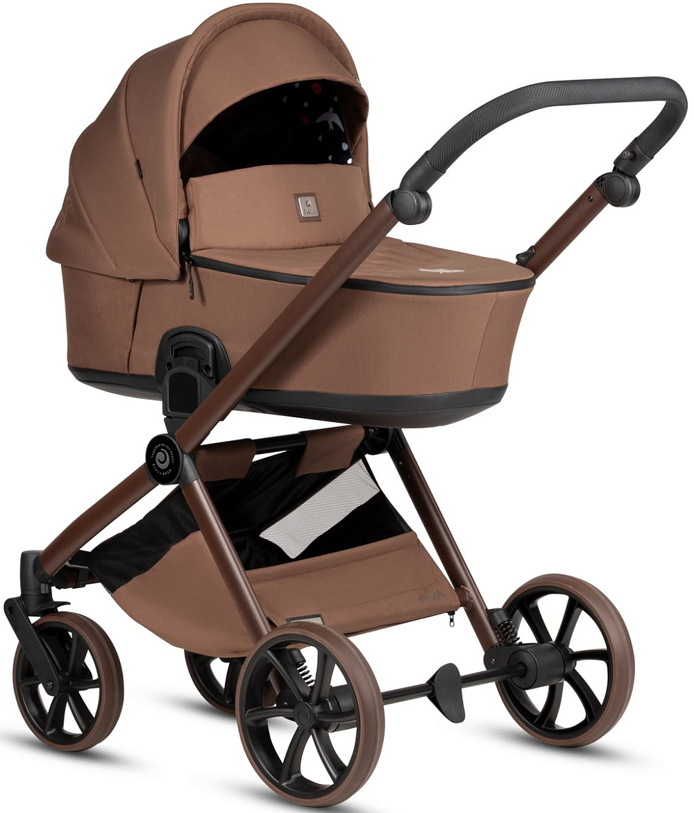 Детская коляска Tutis Mio 3 Plus Limited New 4 в 1 с автокреслом Beno Black и базой 1622016 Hoopoe Brown