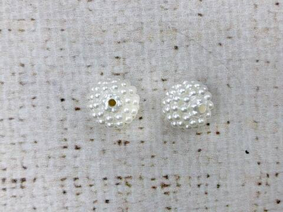 Бусины пришивные ежевика, d 12 мм, 50 грамм, кремовый