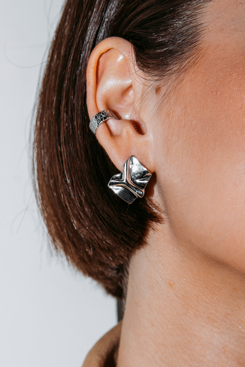 Кафф фактурный в серебре