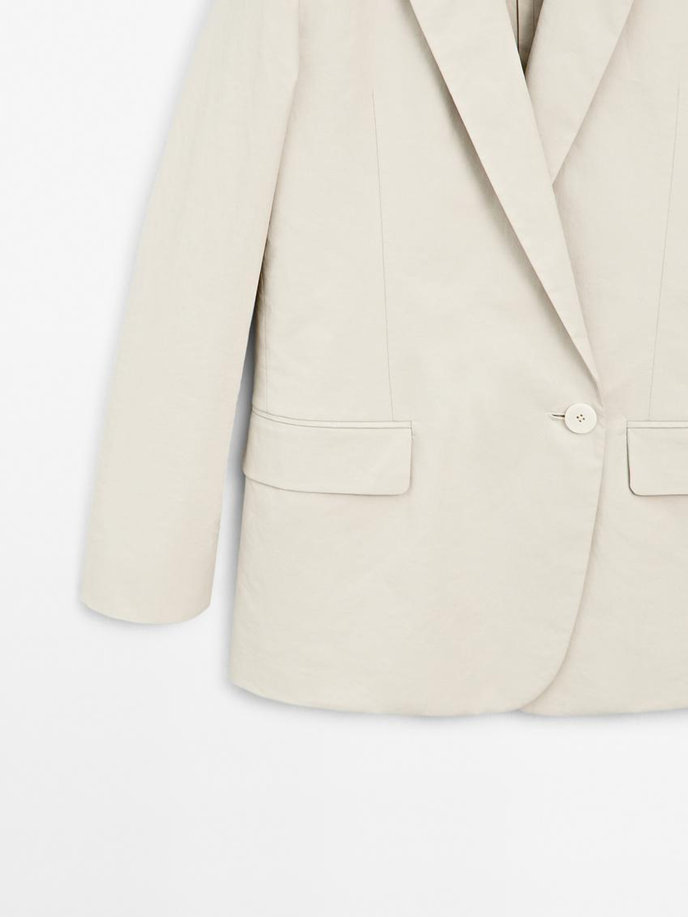 Massimo Dutti Асимметричный блейзер, слоновая кость