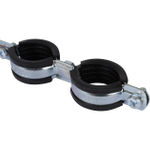 Хомут для труб двухвинтовой сдвоенный STOUT - 1" (32-35 мм, с шпилькой и дюбелем)