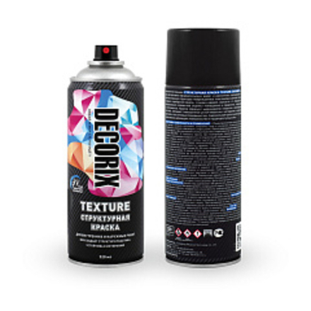 Краска аэрозольный DECORIX TEXTURE структурная по пластику Черный (0,52л) 0148-02 DX