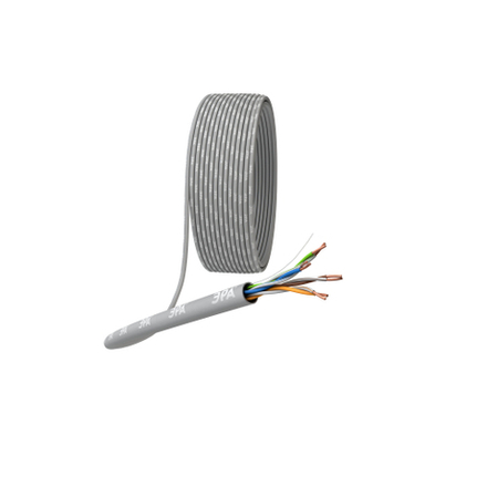 Кабель витая пара ЭРА SIMPLE U/UTP 4x2x24AWG Cat5e CU LSZH нг(А)-HF серый 305м